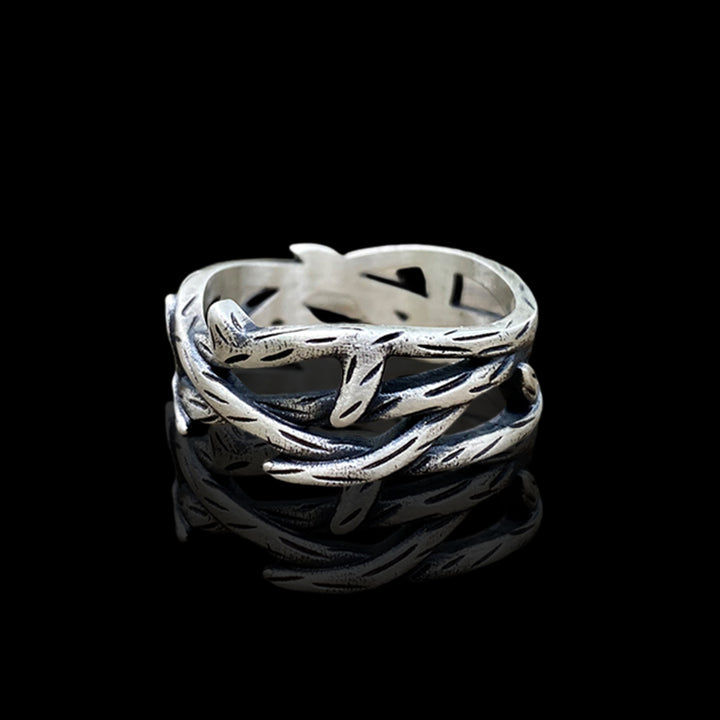 Minimalist Thistles and Thorns 925 Sterling Silver Ring