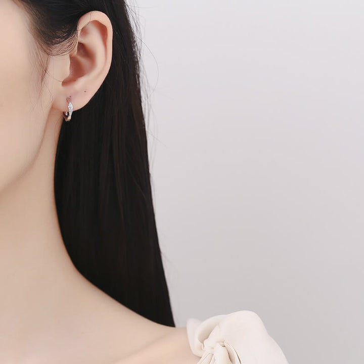 Mobius Diamond Set 925 Sterling Silver Earrings 02 | RoyalLuster.com