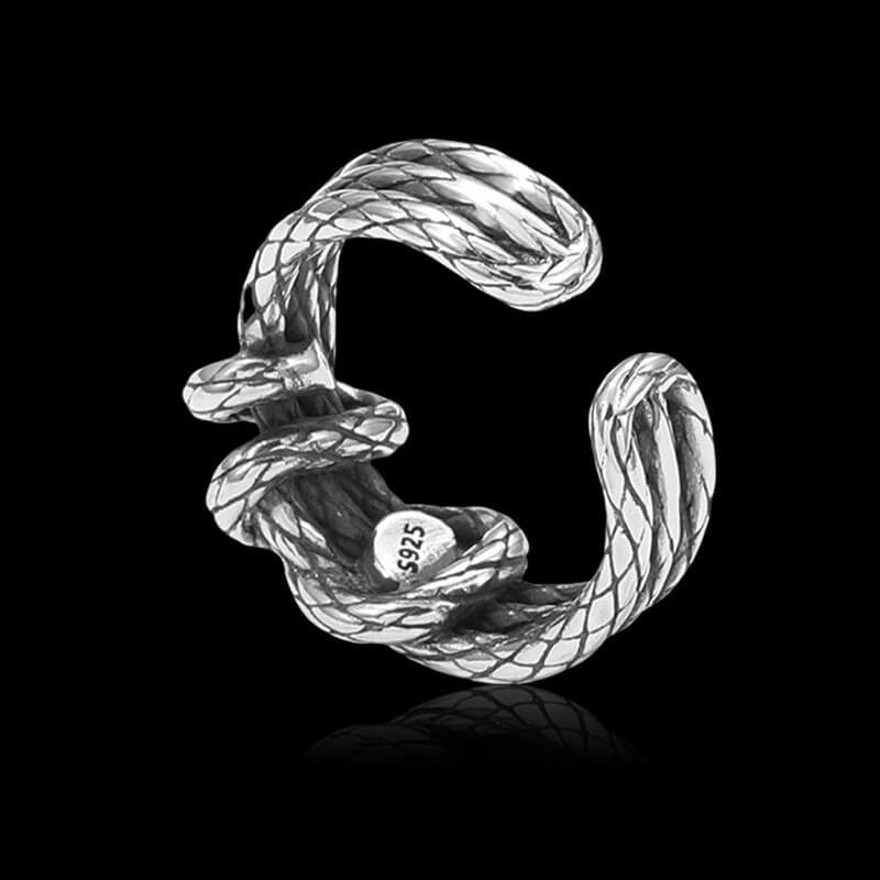 Mochi Rope 925 Sterling Silver Open Men's Ring 04 | RoyalLuster.com