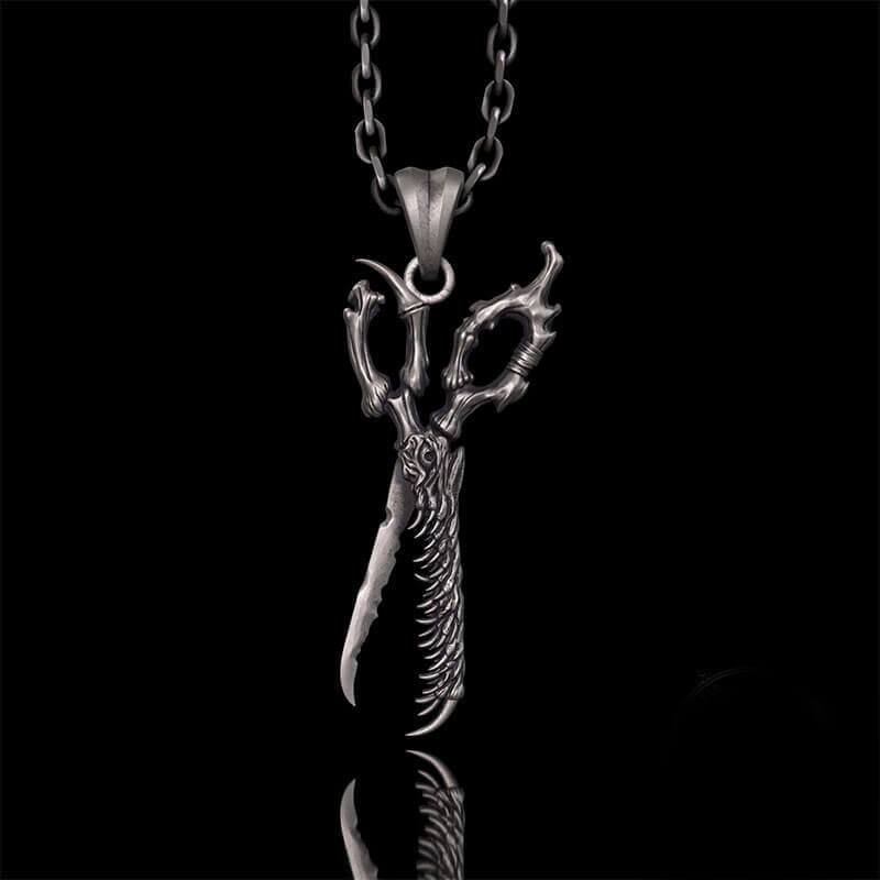 Movable Scissors Shaped Crocodile Sterling Silver Pendant | RoyalLuster.com