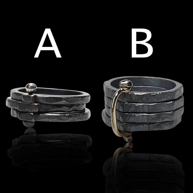 Multi-Layer Movable 925 Sterling Silver Couple Ring 01 | RoyalLuster.com