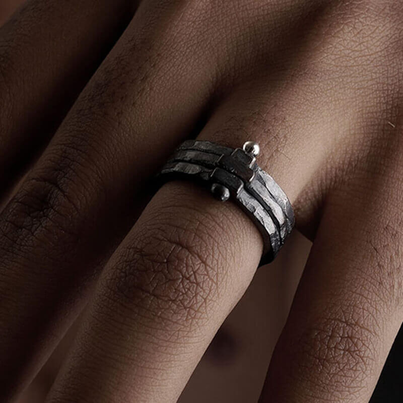 Multi-Layer Movable 925 Sterling Silver Couple Ring 02 | RoyalLuster.com