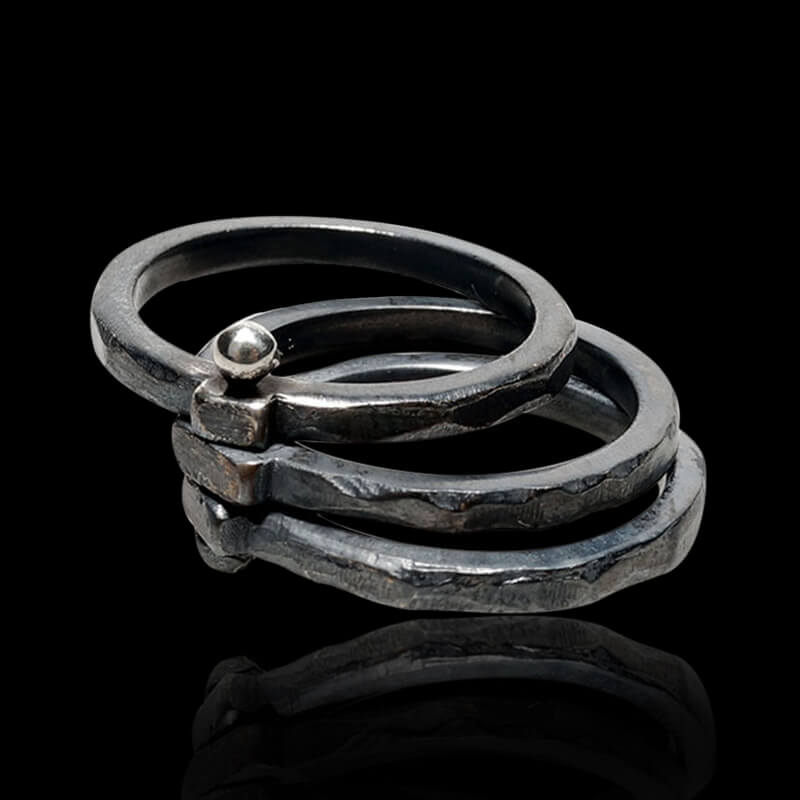 Multi-Layer Movable 925 Sterling Silver Couple Ring 04 | RoyalLuster.com