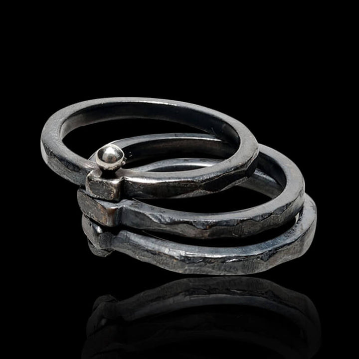 Multi-Layer Movable 925 Sterling Silver Couple Ring 04 | RoyalLuster.com