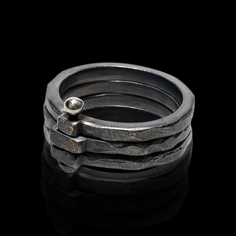Multi-Layer Movable 925 Sterling Silver Couple Ring 05 | RoyalLuster.com