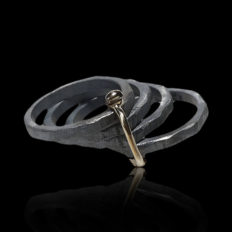 Multi-Layer Movable 925 Sterling Silver Couple Ring