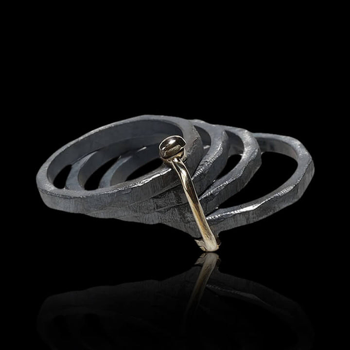 Multi-Layer Movable 925 Sterling Silver Couple Ring