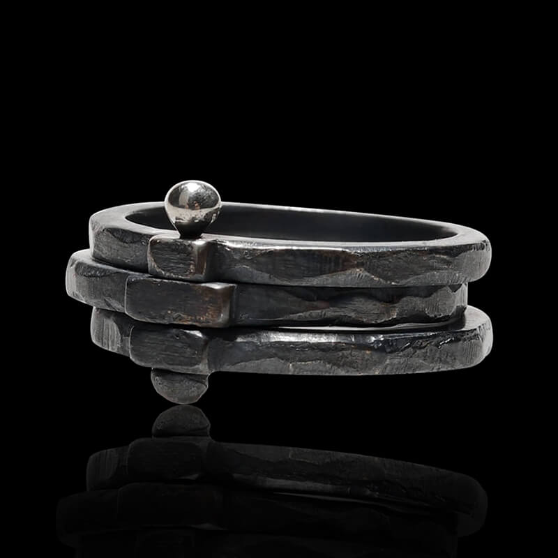 Multi-Layer Movable 925 Sterling Silver Couple Ring