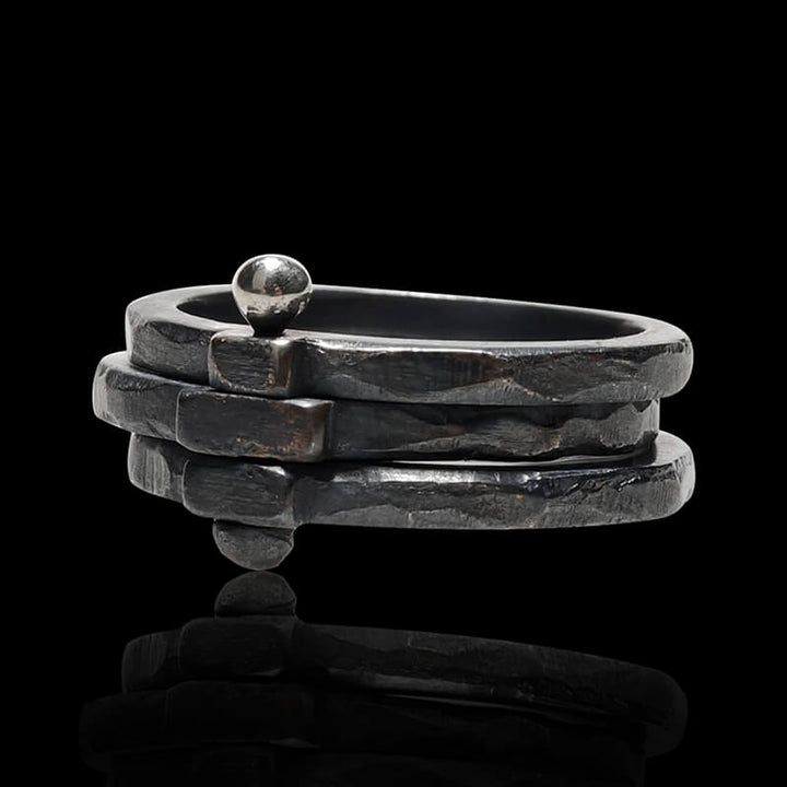 Multi-Layer Movable 925 Sterling Silver Couple Ring