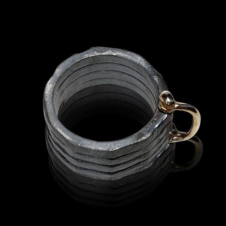 Multi-Layer Movable 925 Sterling Silver Couple Ring