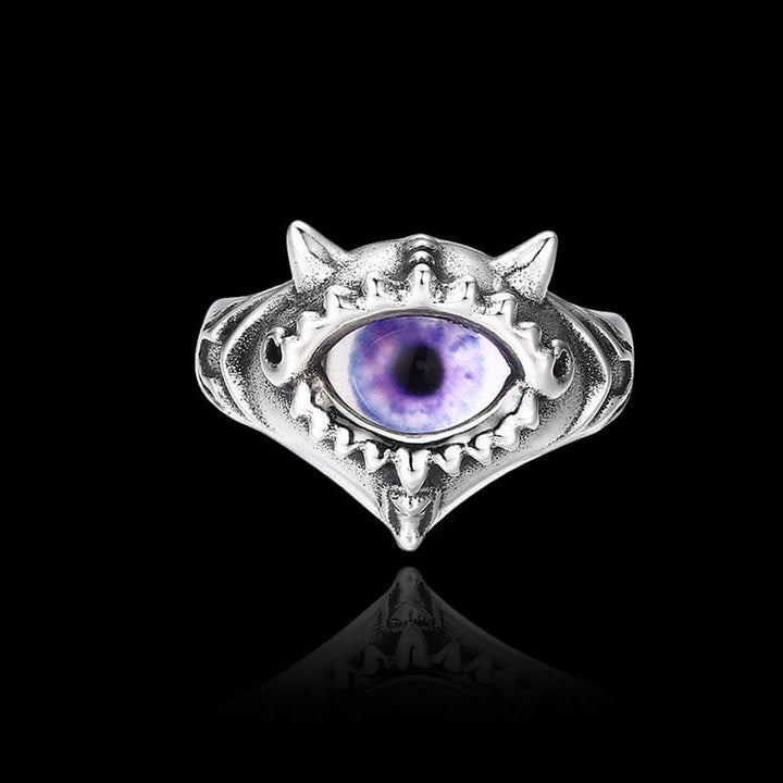 Multicolor Eye 925 Sterling Silver Open Ring 01 | RoyalLuster.com
