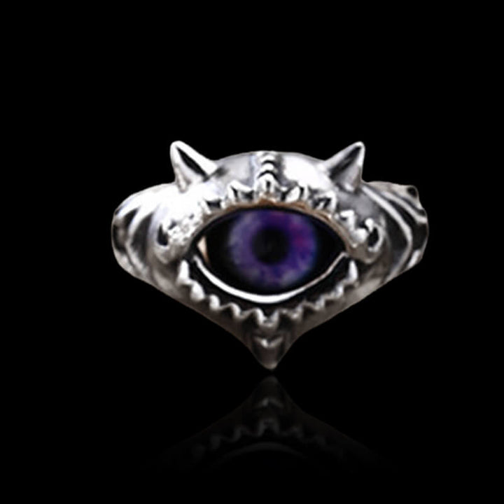 Multicolor Eye 925 Sterling Silver Open Ring 02 | RoyalLuster.com