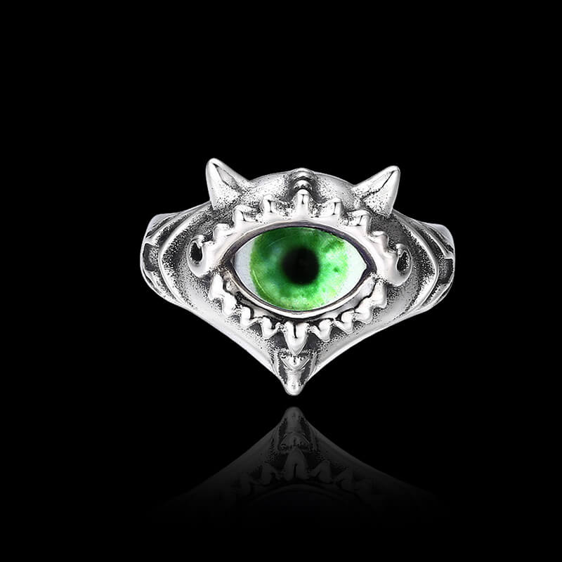 Multicolor Eye 925 Sterling Silver Open Ring 05 | RoyalLuster.com