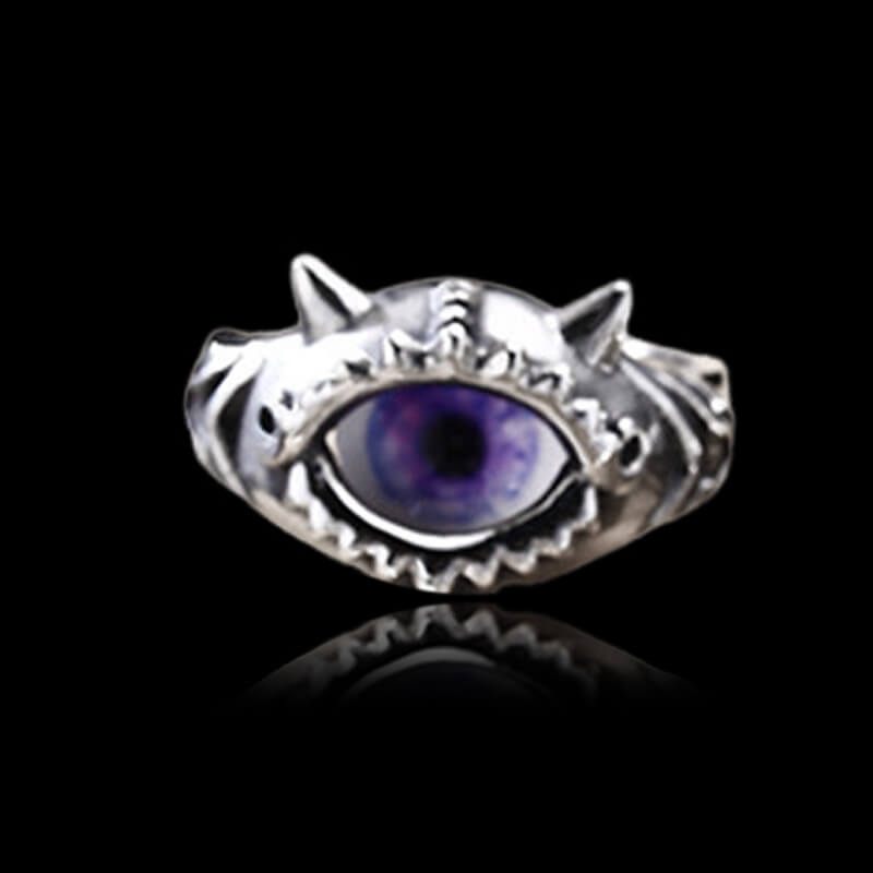 Multicolor Eye 925 Sterling Silver Open Ring