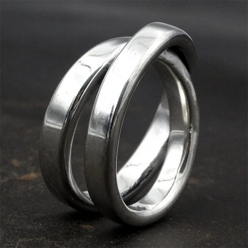 Munchen Winding 925 Sterling silver Men's ring 03 | RoyalLuster.com