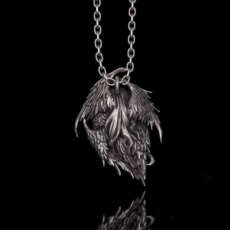Mystical Witch Angel Sterling Silver Pendant