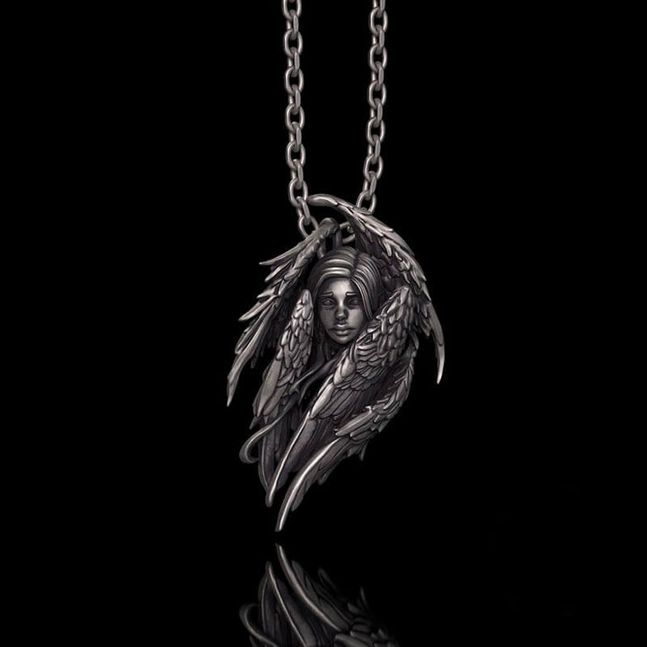 Mystical Witch Angel Sterling Silver Pendant | RoyalLuster.com