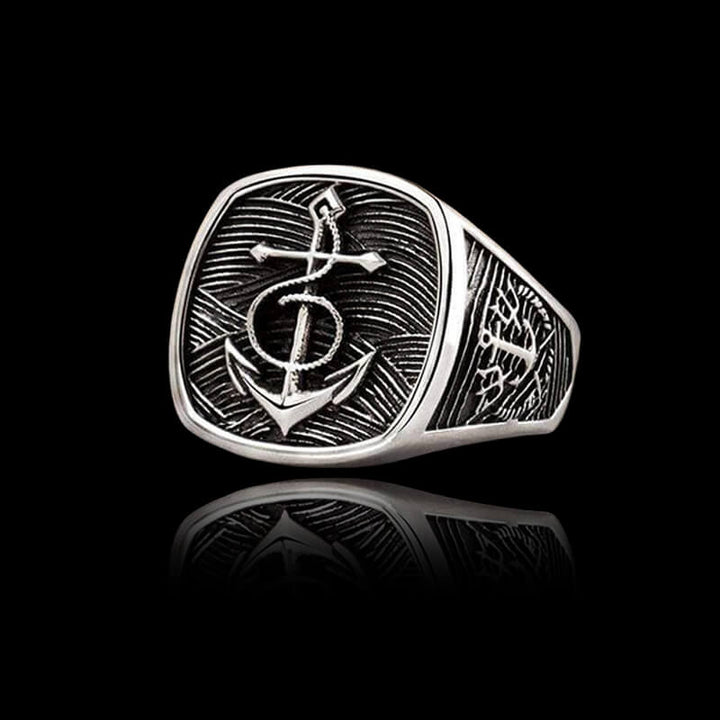 Navy Anchor 925 Sterling Silver Marine Ring
