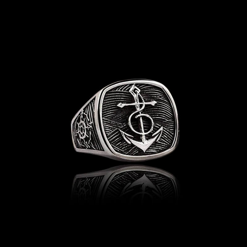 Navy Anchor 925 Sterling Silver Marine Ring