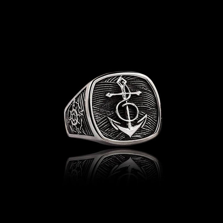 Navy Anchor 925 Sterling Silver Marine Ring