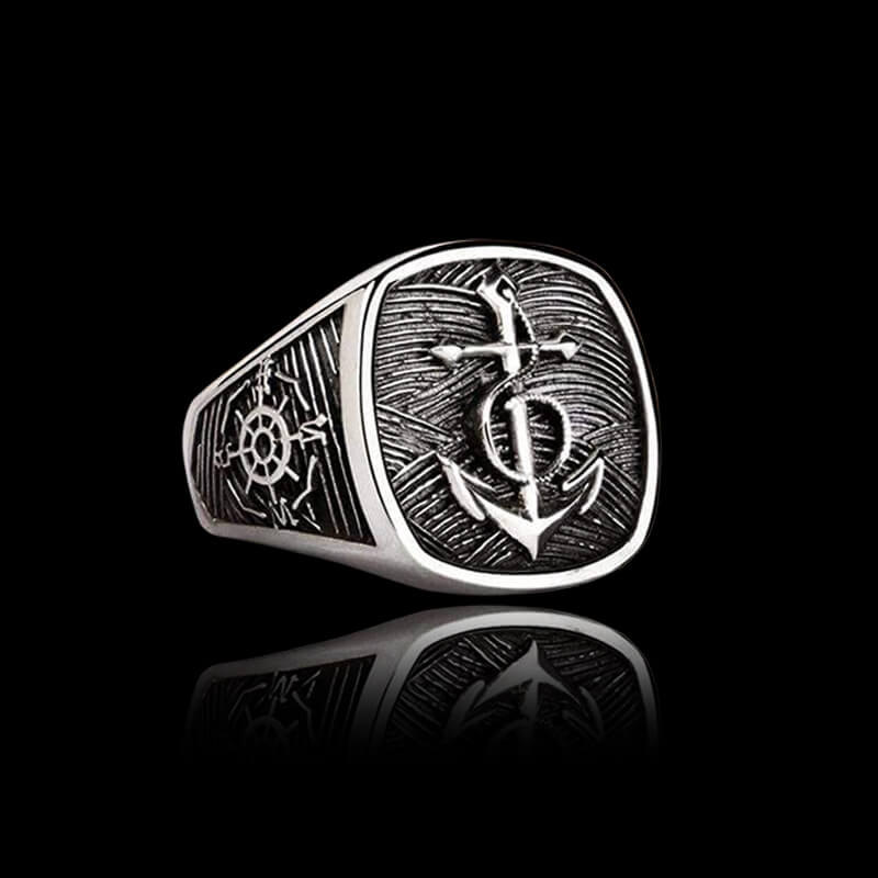 Navy Anchor 925 Sterling Silver Marine Ring