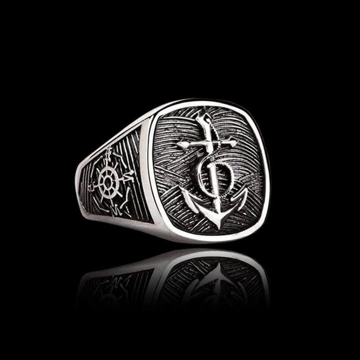 Navy Anchor 925 Sterling Silver Marine Ring