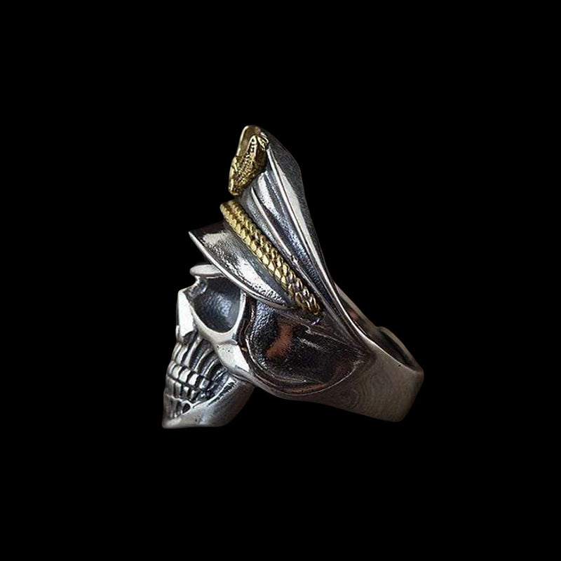 Naval Skull 925 Sterling Silver Ring