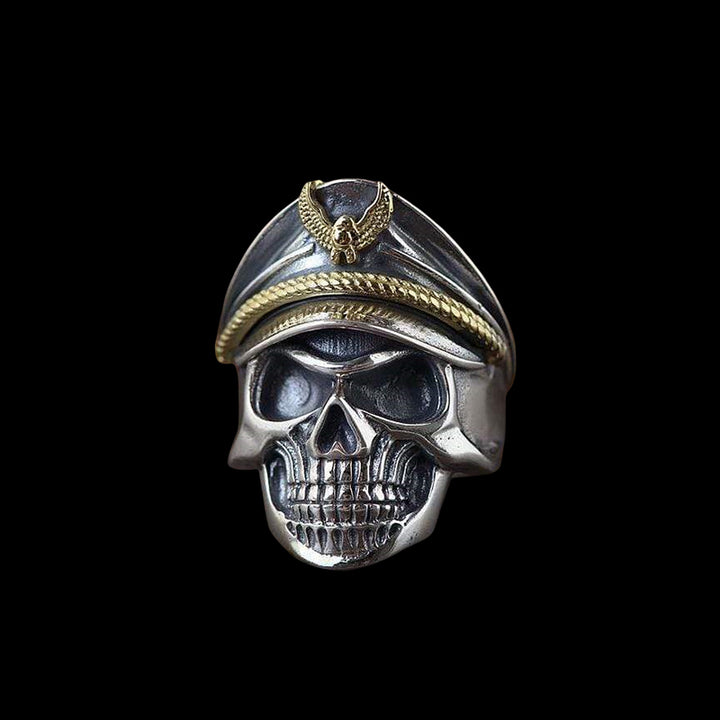 Naval Skull 925 Sterling Silver Ring