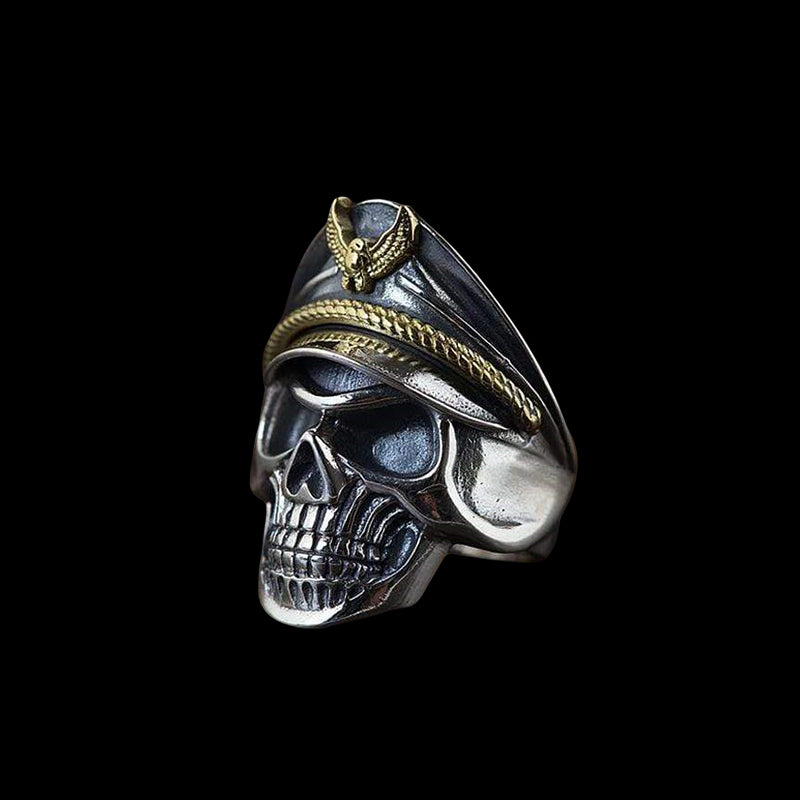 Naval Skull 925 Sterling Silver Ring