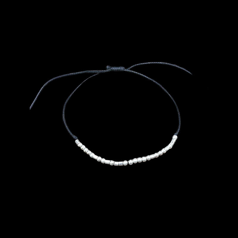Never Give Up Morse Code 925 Sterling Silver Bracelet