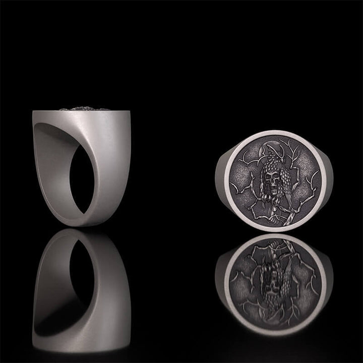 Night Owl Skull Sterling Silver Ring | RoyalLuster.com