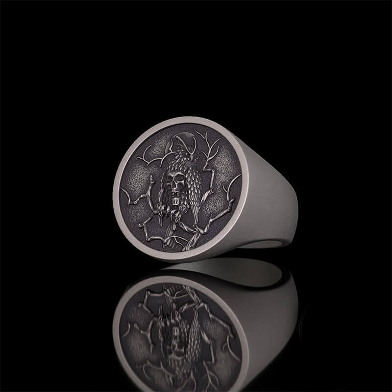 Night Owl Skull Sterling Silver Ring | RoyalLuster.com