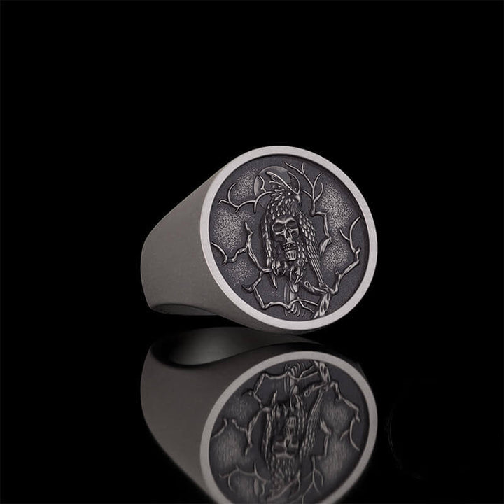 Night Owl Skull Sterling Silver Ring | RoyalLuster.com