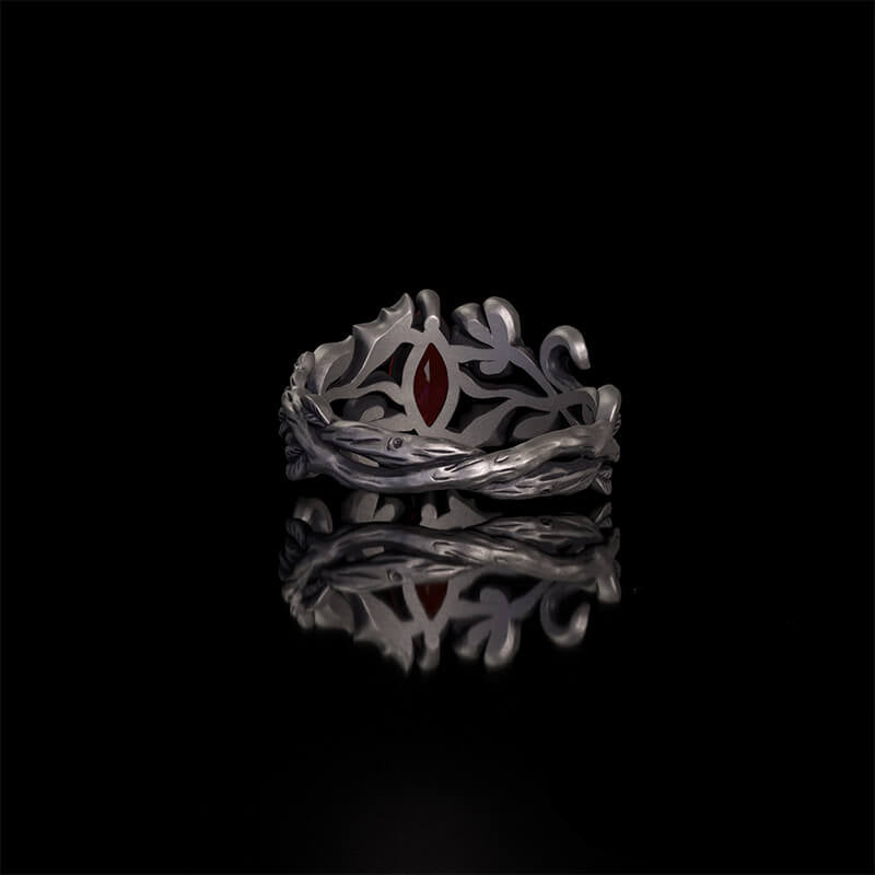 Night Rose Gemstone Sterling Silver Ring | RoyalLuster.com