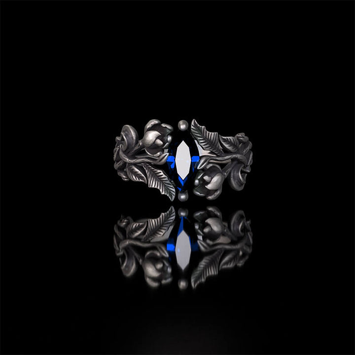 Night Rose Gemstone Sterling Silver Ring | RoyalLuster.com