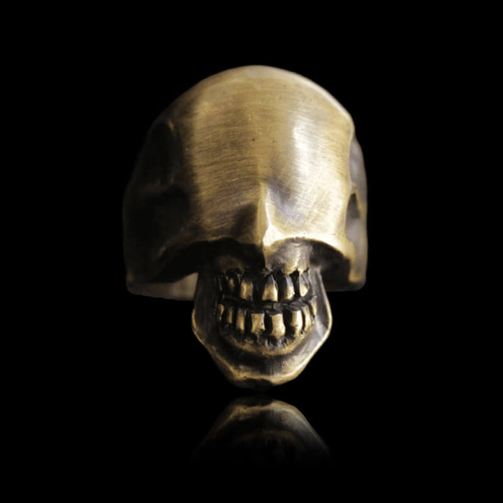 No Face Man Brass 925 Sterling Silver Skull Ring