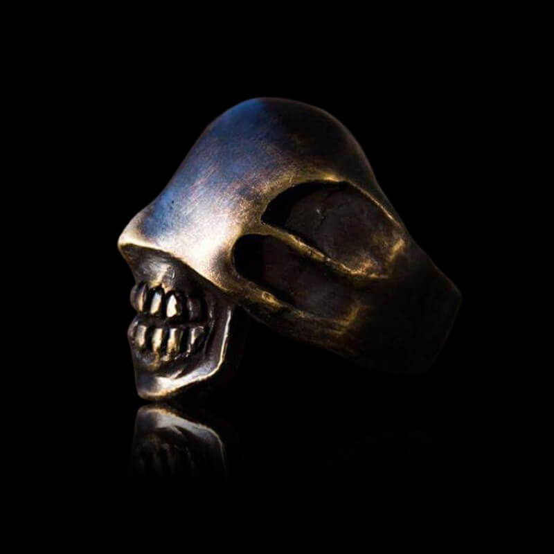 No Face Man Brass 925 Sterling Silver Skull Ring