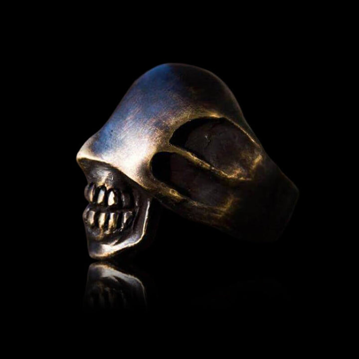 No Face Man Brass 925 Sterling Silver Skull Ring
