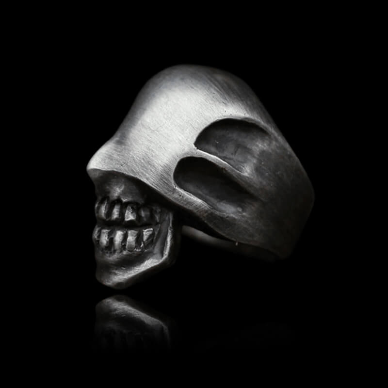 No Face Man Brass 925 Sterling Silver Skull Ring
