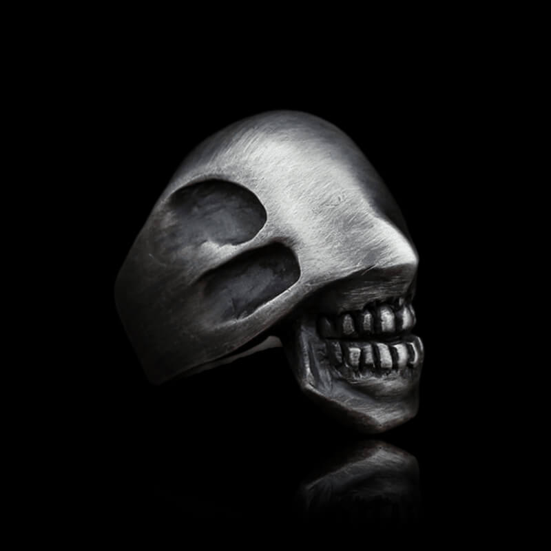 No Face Man Brass 925 Sterling Silver Skull Ring