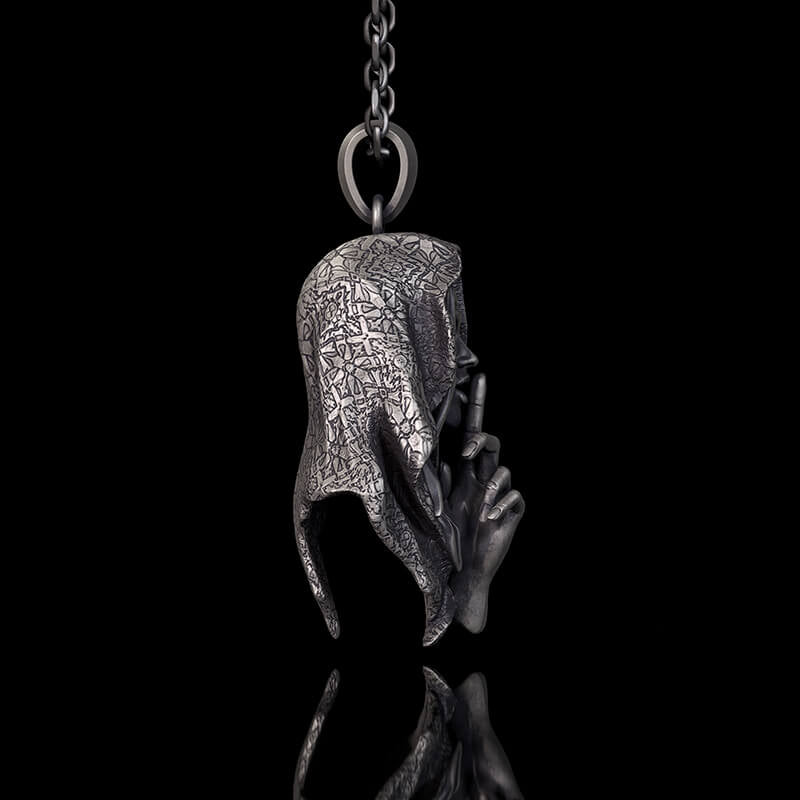 No Speak Sterling Silver Witch Pendant