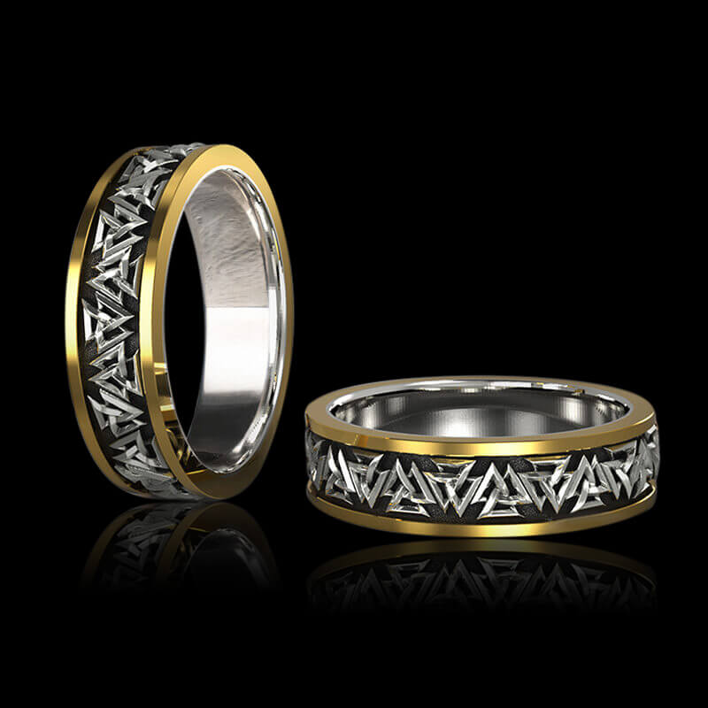Nordic Valknut 925 Sterling Silver Viking Ring