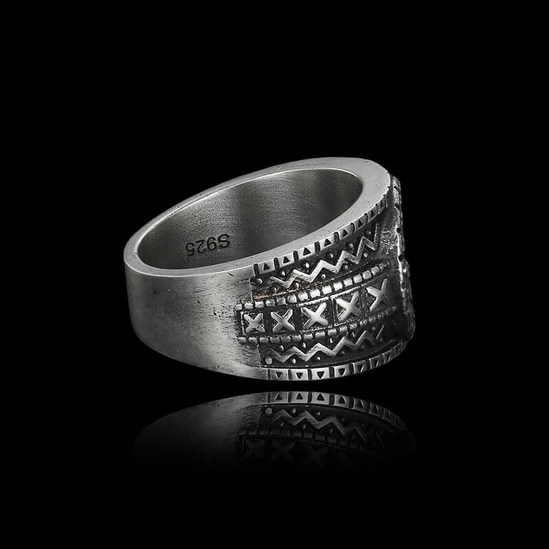 Norse Helm of Awe "Aegishjalmr" 925 Sterling Silver Viking Ring