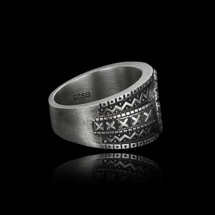 Norse Helm of Awe "Aegishjalmr" 925 Sterling Silver Viking Ring