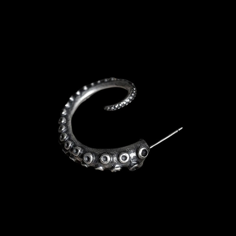 Octopus Arms 925 Sterling Silver Stud Earrings