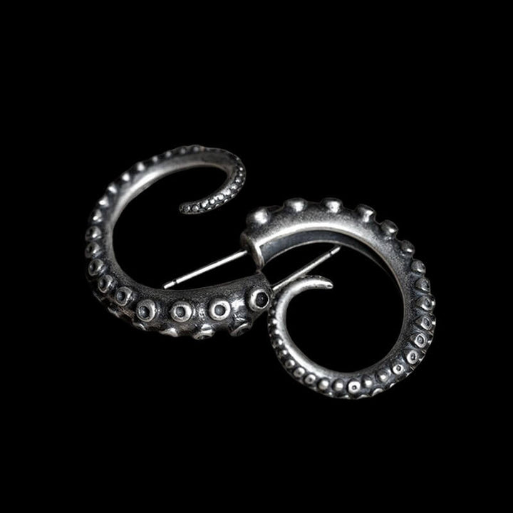Octopus Arms 925 Sterling Silver Stud Earrings