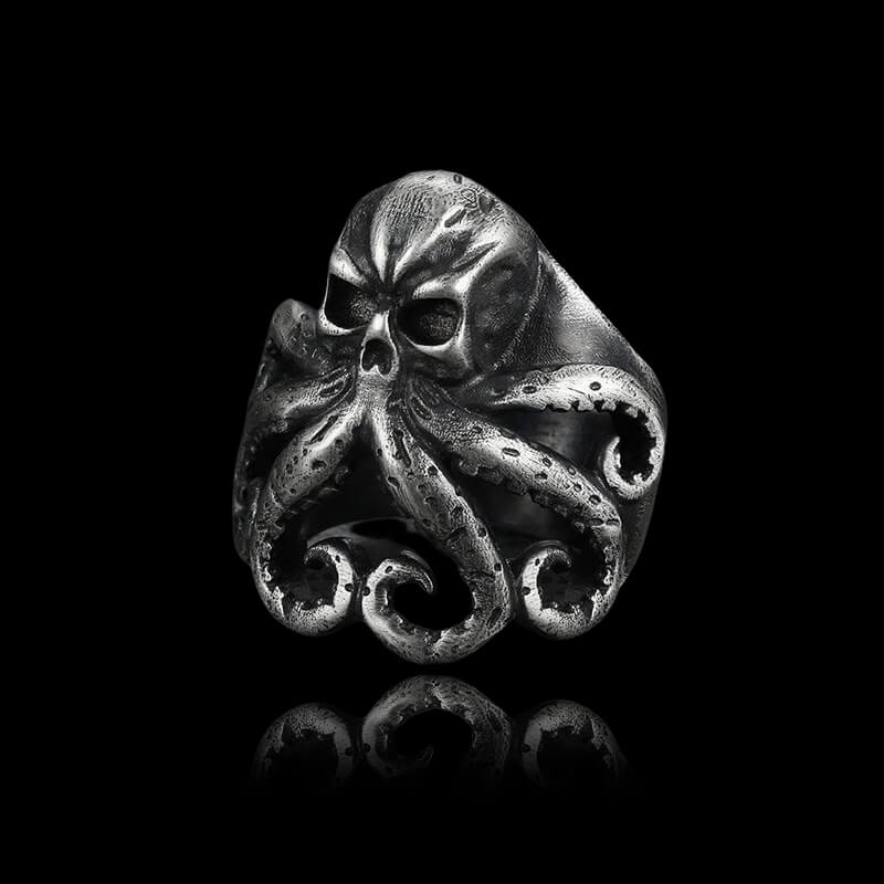 Octopus Skull 925 Sterling Silver Animal Ring
