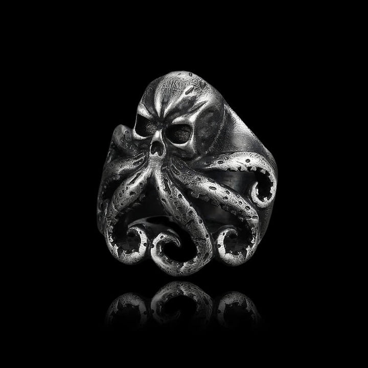 Octopus Skull 925 Sterling Silver Animal Ring