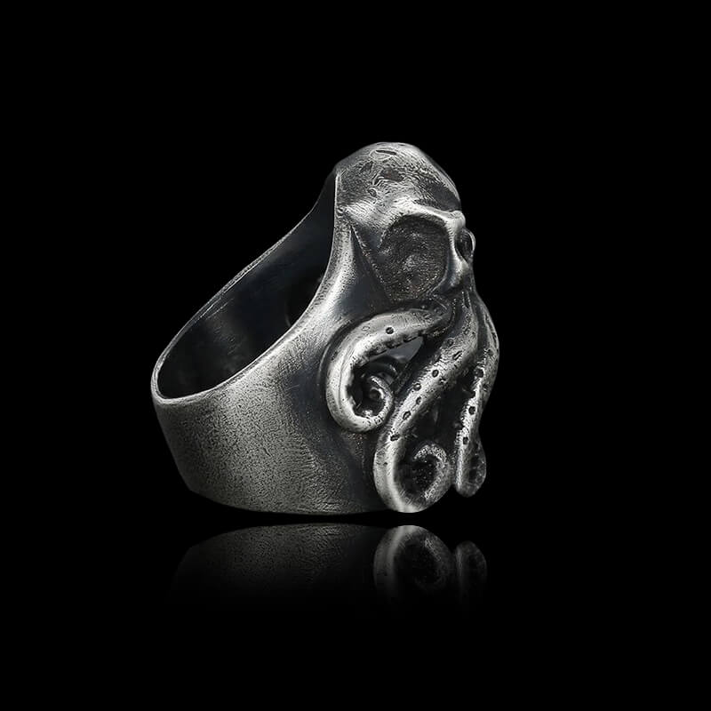 Octopus Skull 925 Sterling Silver Animal Ring