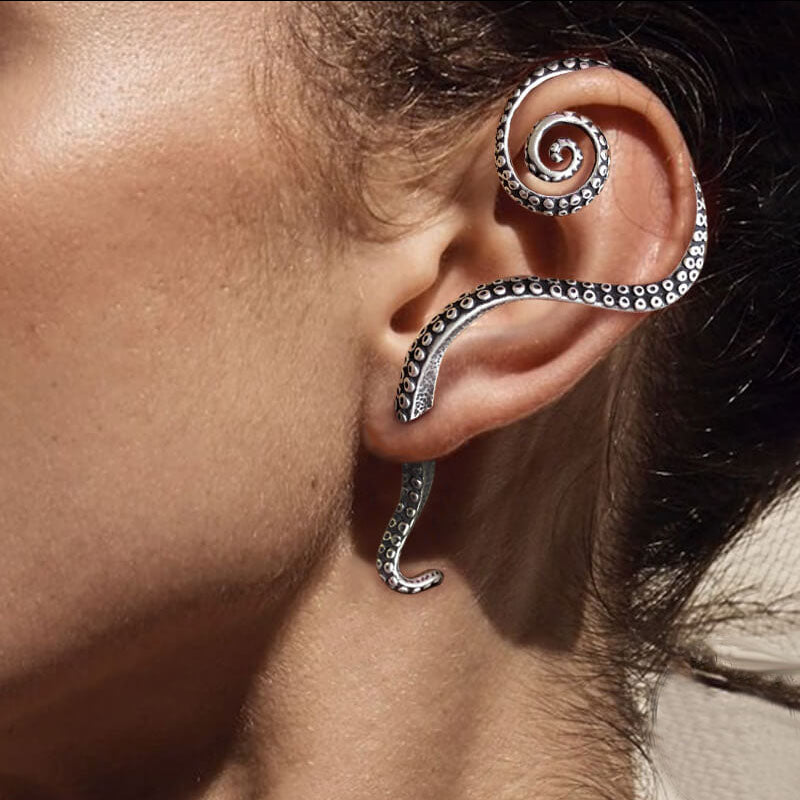 Octopus Tentacles 925 Sterling Silver Ear Cuff
